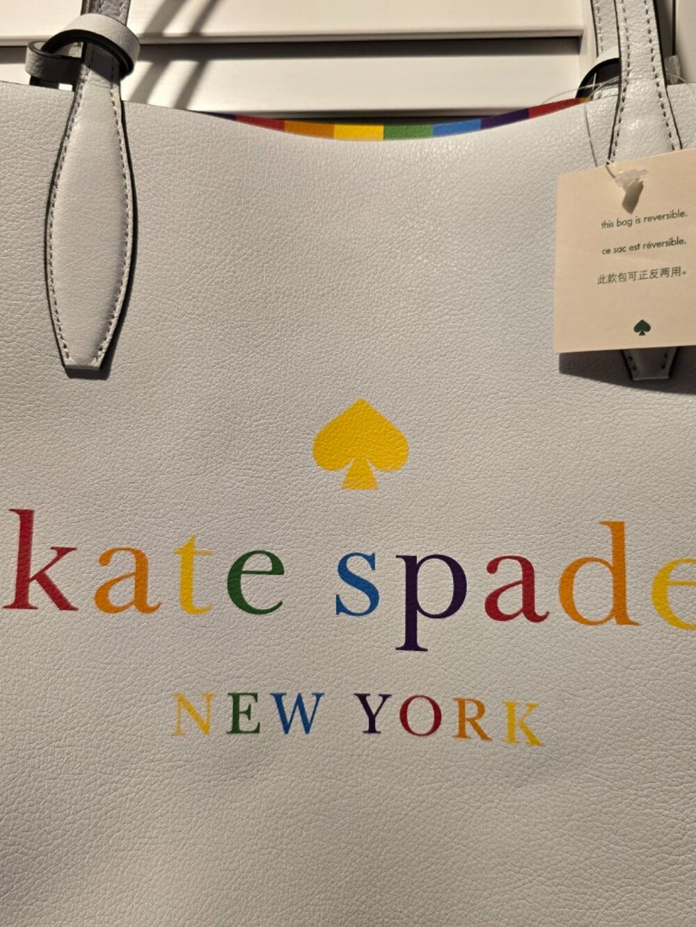 Kate Spade Arch Rainbow Logo Large Reversible Tote - Picture 3 of 12